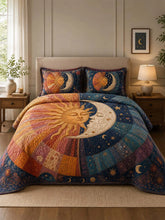 Sun Moon Celestial Dream Quilted 3-Piece Bedding Set