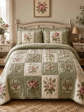 Cottagecore Floral 3-Piece Quilted Bedding Set
