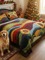 Country SunflowerDreams 3-Piece Quilted Bedding Set