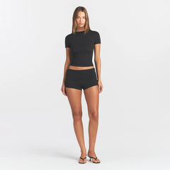COTTON JERSEY FOLDOVER SHORT | SOOT
