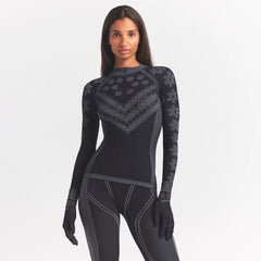SKIMS FIRST LAYERS HALF ZIP LONG SLEEVE | OBSIDIAN WINTER FAIR ISLE