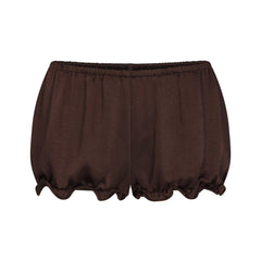 LIGHTWEIGHT SATIN BLOOMER SHORT | ESPRESSO