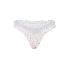 FITS EVERYBODY LACE DIPPED THONG | SLATE PIN DOT PRINT