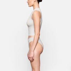 COTTON JERSEY CHEEKY TANGA | LIGHT HEATHER GREY