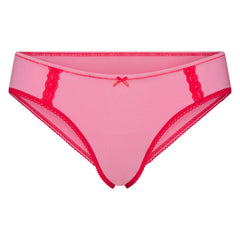 LIGHTWEIGHT COTTON LACE HIPSTER | CARNATION CONTRAST