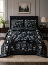 Raven Shadow Forest Quilted 3-Piece Bedding Set