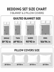 Highland Cow Family Floral Garden 3-Piece Quilted Bedding Set