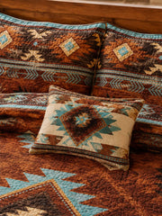 Southwestern Aztec Quilted 3-Piece Bedding Set – Rustic Luxury Quilted Bedding with Matching Pillow Shams
