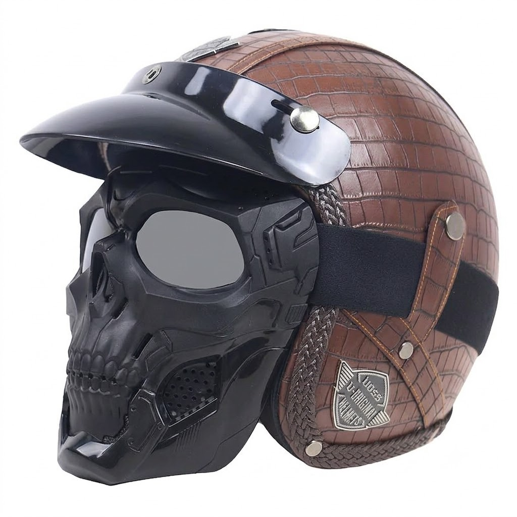 Retro jet motorcycle 3/4 riding helmet-I146
