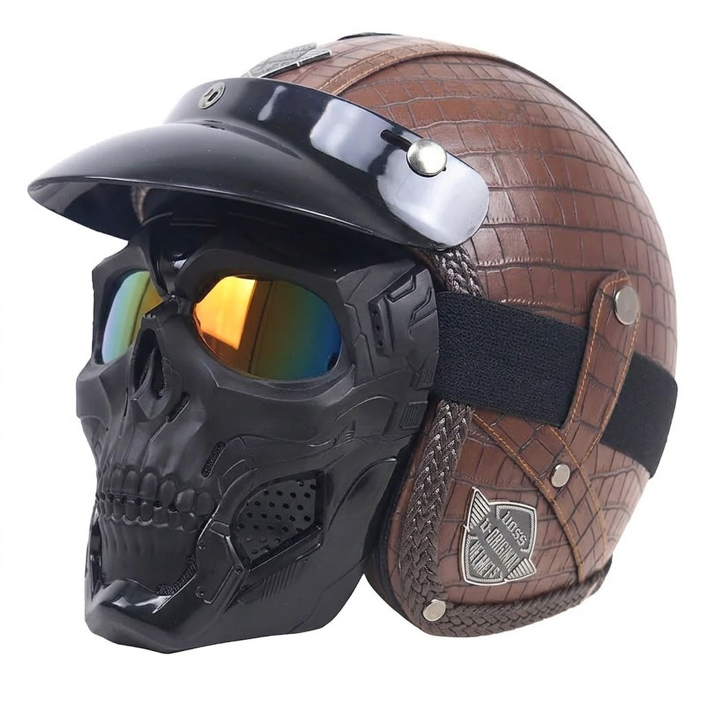 Retro jet motorcycle 3/4 riding helmet-I146