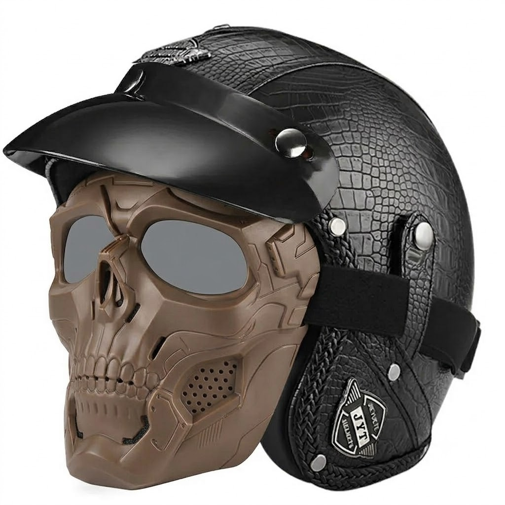 Retro jet motorcycle 3/4 riding helmet-I146