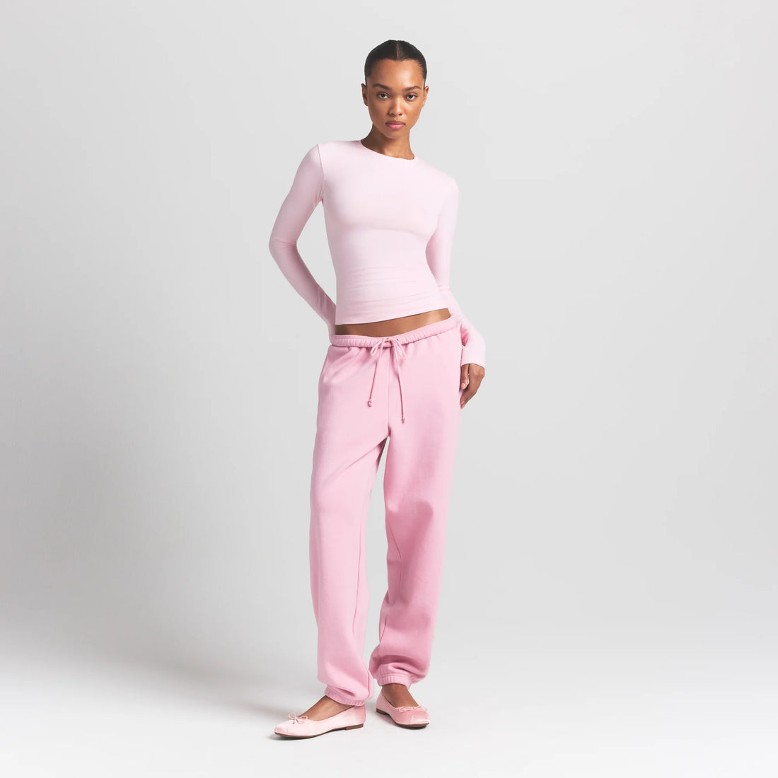 COTTON JERSEY LONG SLEEVE T-SHIRT | CHERRY BLOSSOM