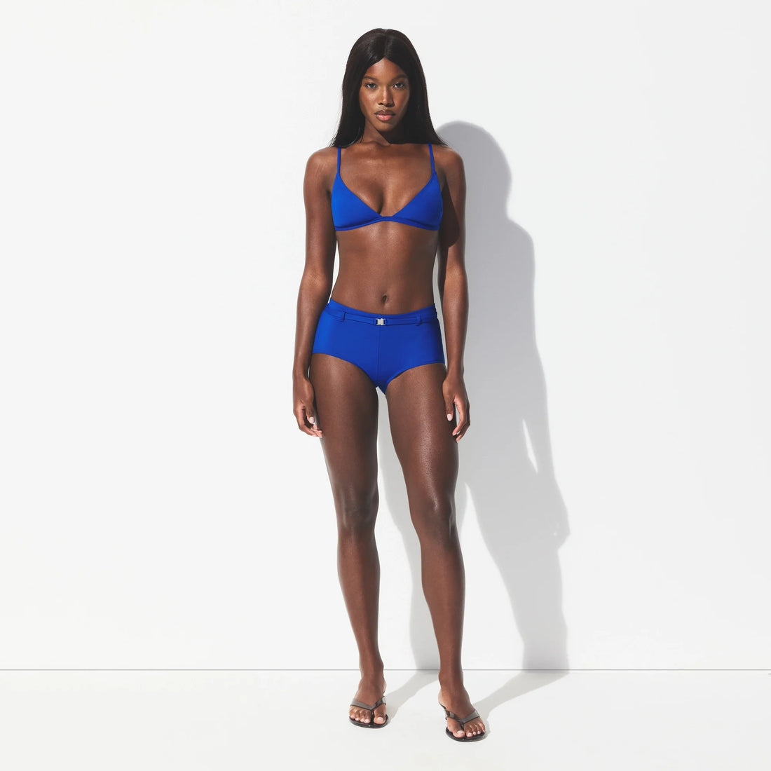 ICONIC SWIM BELTED BOY SHORT BIKINI BOTTOM | COBALT