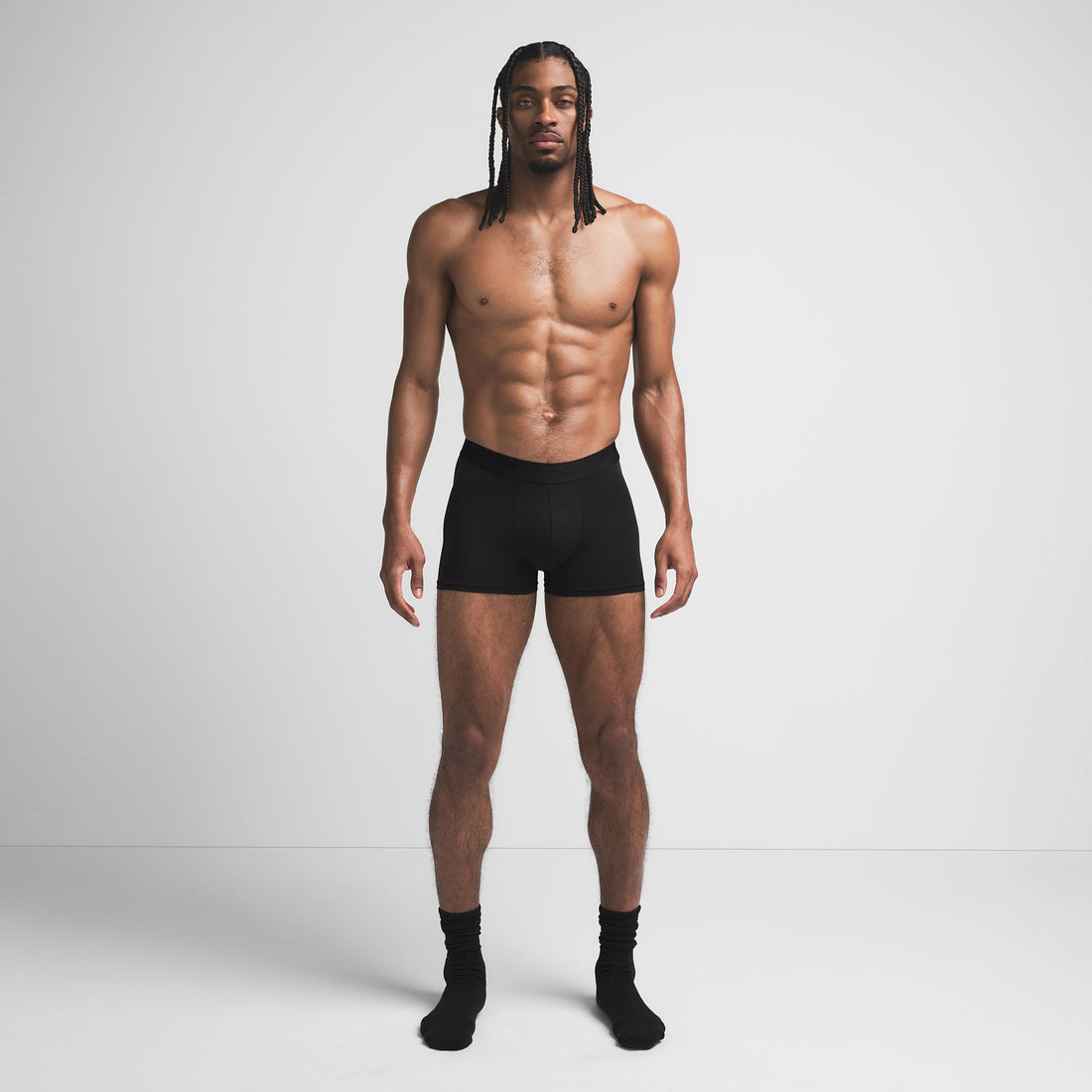 SKIMS STRETCH MENS 3" BOXER BRIEF | OBSIDIAN