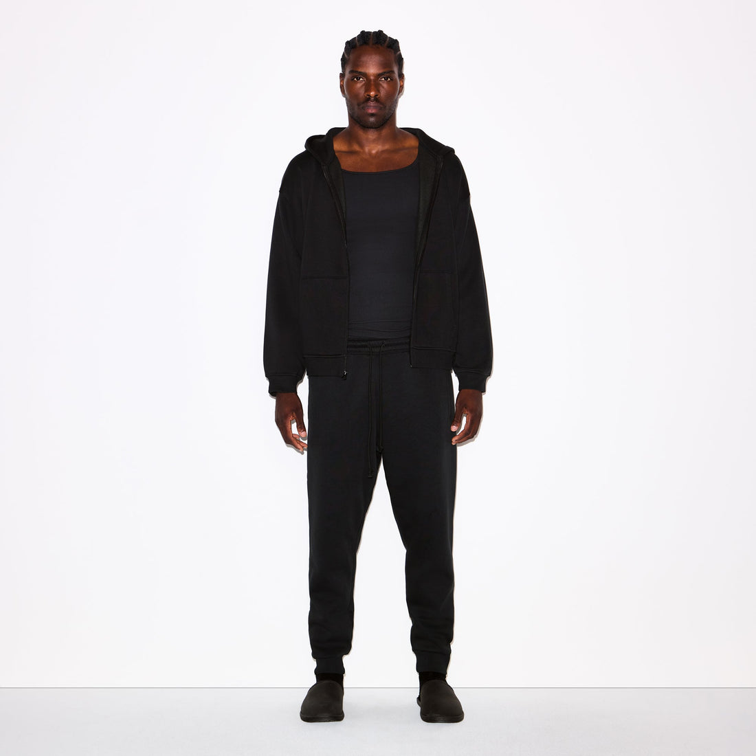 FLEECE LOUNGE MENS TAPERED JOGGER | WASHED ONYX