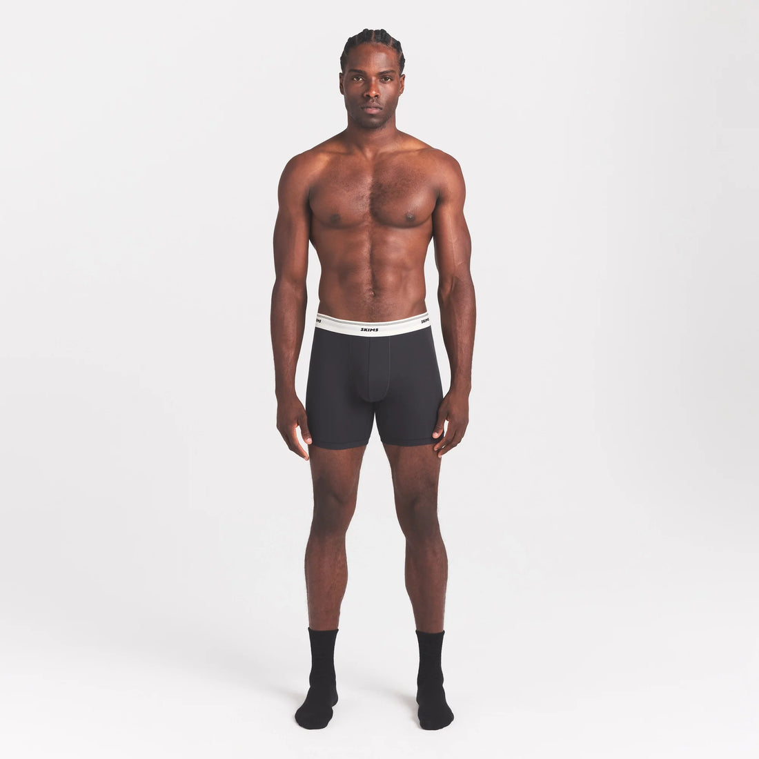 SKIMS COTTON RIB MENS 5" BOXER BRIEF | ONYX