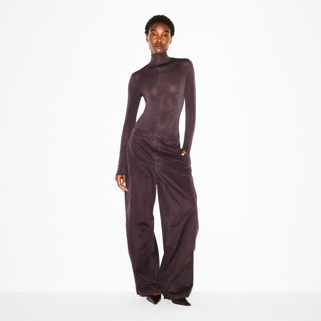 SHEER MODAL LONG SLEEVE TURTLENECK BODYSUIT | PHOENIX