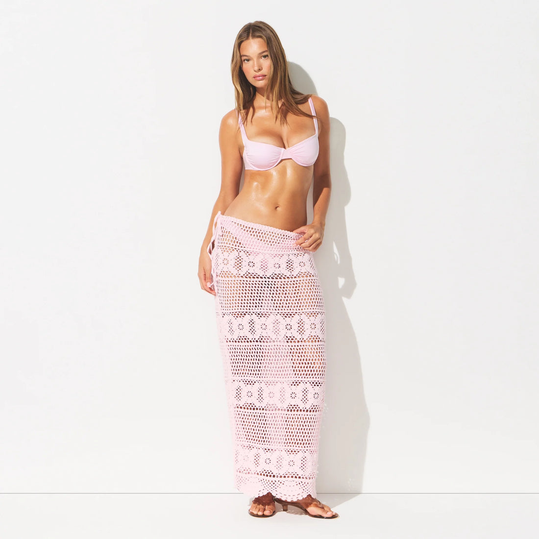 SWIM COVER-UPS CROCHET LONG SKIRT | CHERRY BLOSSOM