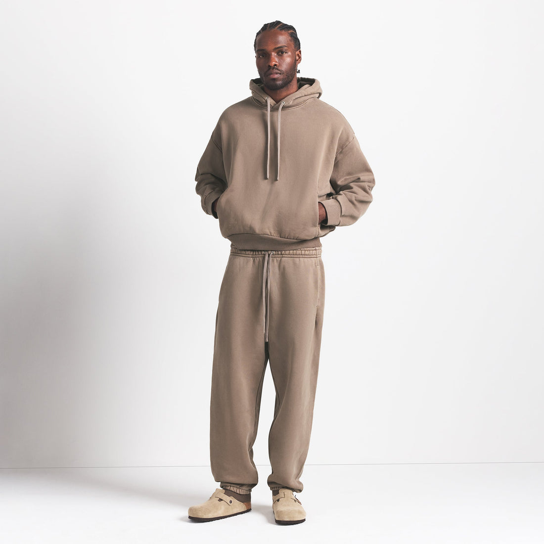 HEAVYWEIGHT FLEECE MENS HOODIE | TRUFFLE