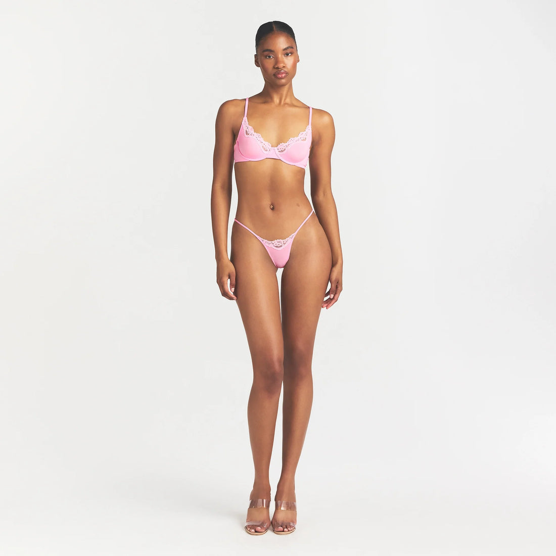 FITS EVERYBODY LACE STRING THONG | BUBBLE GUM TONAL