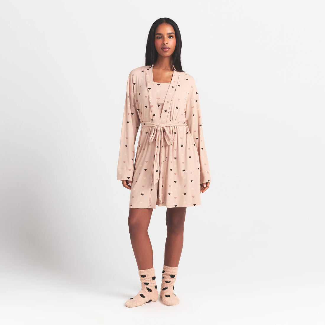 SOFT LOUNGE ROBE | MICA MINI HEART HALFDROP