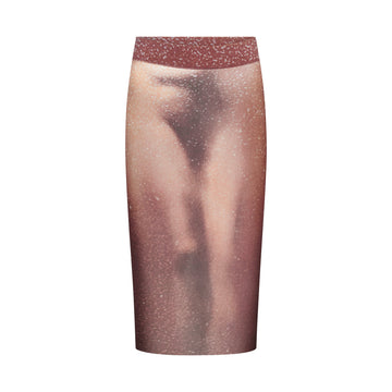MESH COVER-UPS MIDI SKIRT | HENNA FK BODY PRINT