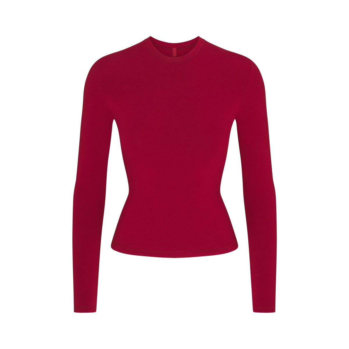 COTTON JERSEY LONG SLEEVE T-SHIRT | BRICK