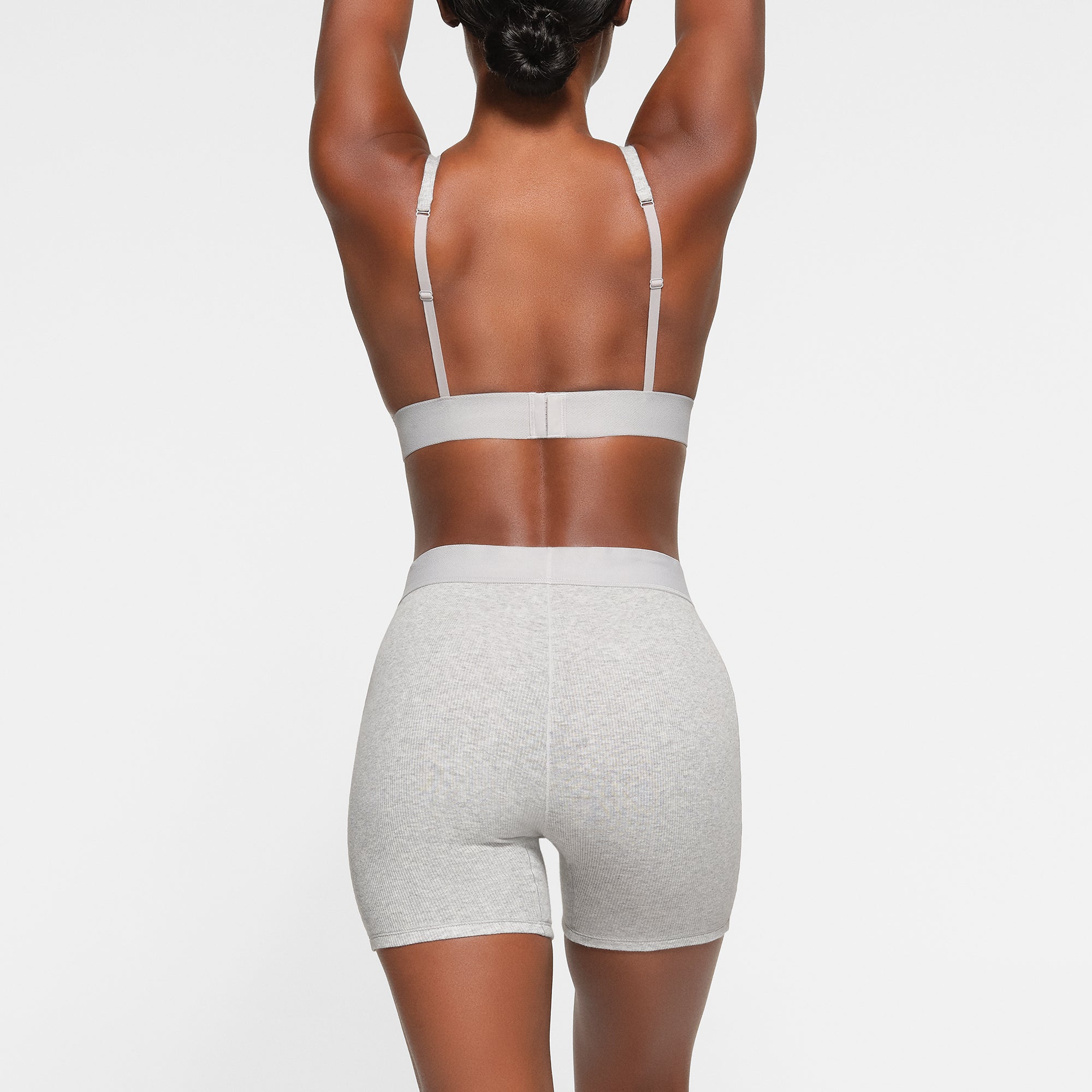 COTTON RIB BOXER | LIGHT HEATHER GREY