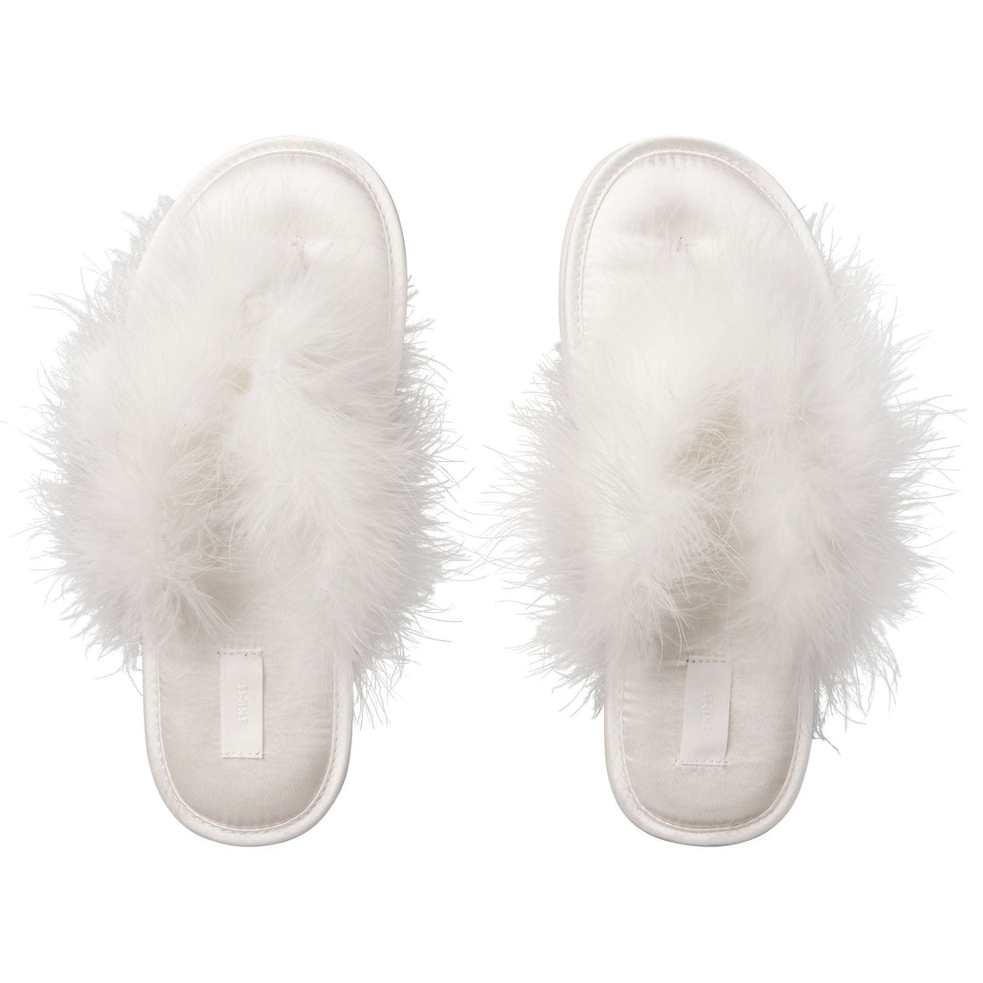 FAUX FEATHER SLIPPER | IVORY