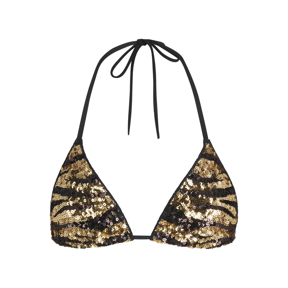 ICONIC SWIM SEQUIN TRIANGLE BIKINI TOP | BISCOTTI SEQUINED ZEBRA