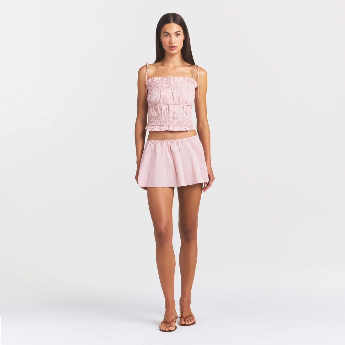 POPLIN APPAREL RUFFLE CAMI | DUSTY PINK