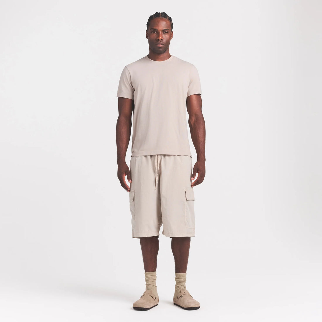 SKIMS COTTON MENS CLASSIC T-SHIRT | STONE