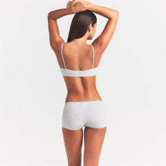 EVERYDAY COTTON BOY SHORT | LIGHT HEATHER GREY