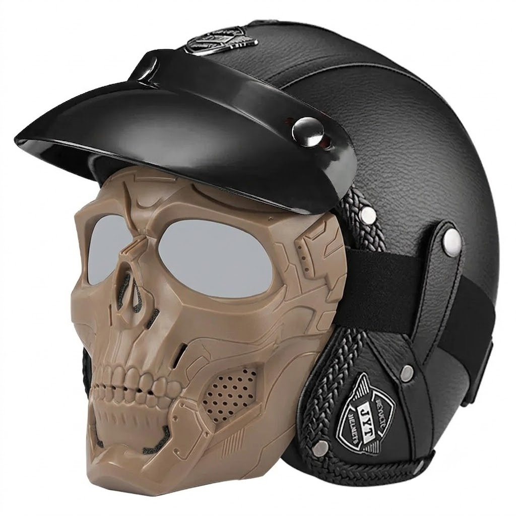 Retro jet motorcycle 3/4 riding helmet-I146
