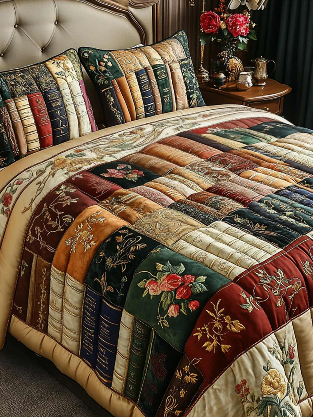 The Bookworms Retreat3-Piece Quilted Bedding Set
